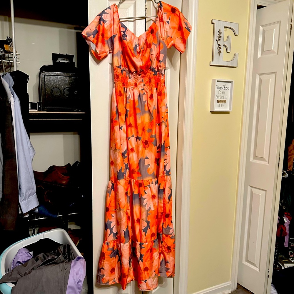 Off the shoulder maxi dress